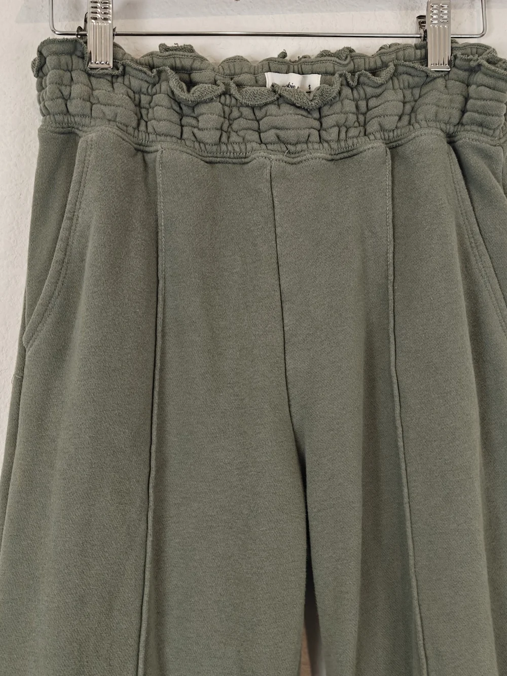 Abercrombie & Fitch Soft A&F Sage Green Wide Leg Lounge Pants High Rise Cozy S